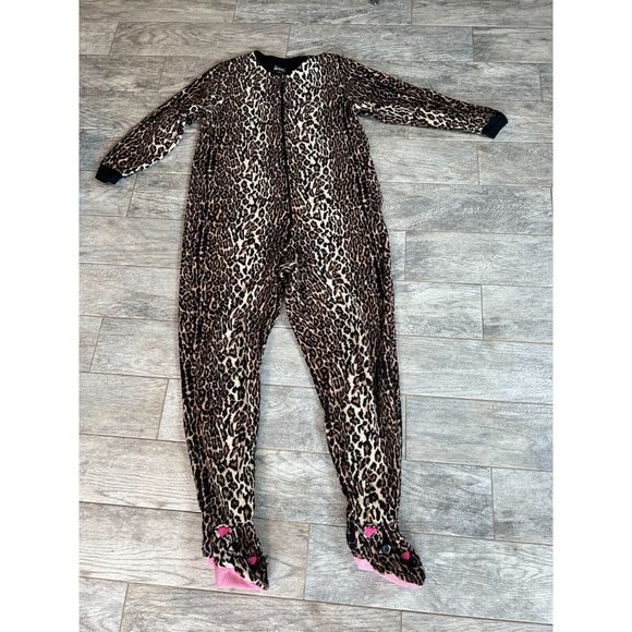 Nick and Nora Animal Print Sleeper Large Adult‎ One piece romper jumper full zip - Picture 1 of 11